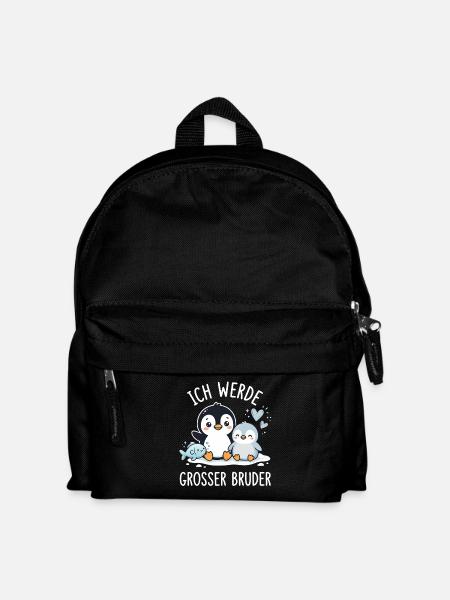 Großer Bruder Pinguin - Kinder Rucksack - Schwarz