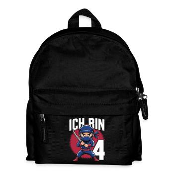 Ich bin 4 Geburtstag Ninja - Kinder Rucksack - Schwarz - Vorne