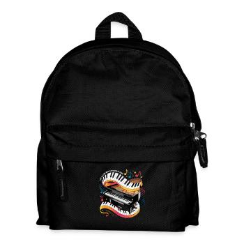 Fall In Love With The Sound Of Piano Buntes - Kinder Rucksack - Schwarz - Vorne