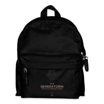 Generatorin: wartet auf Reaktion - Human Design - Kinder Rucksack - Schwarz - Vorne