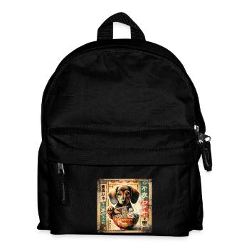 Affiche vintage de ramen teckel - Sac à dos Enfant - noir - Devant