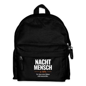 Nachtmensch – Vor dem ersten Gähnen nicht ansprech - Kinder Rucksack - Schwarz - Vorne