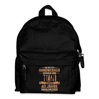 Handwerker 1986 Geboren 40. Geburtstag Geschenk - Kinder Rucksack - Schwarz - Vorne