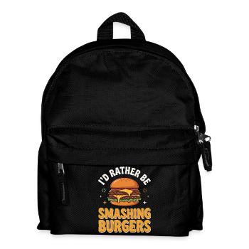 I'd rather smash burgers. - Kids' Backpack - black - Front