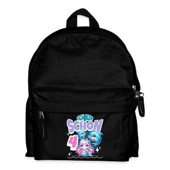 4. Geburtstag Meerjungfrau - Kinder Rucksack - Schwarz - Vorne