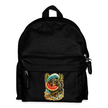 Dachshund, wire-haired dachshund, long-haired dachshund, watermelon - Kids' Backpack - black - Front