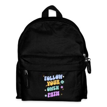 Suivez votre chemin – Typographie rétro pastel - Sac à dos Enfant - noir - Devant