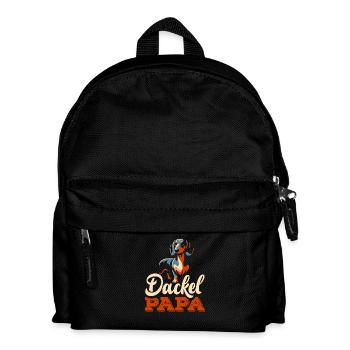 Dackel Papa Hundebesitzer - Kinder Rucksack - Schwarz - Vorne