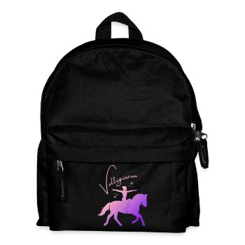 Voltigieren Grundsitz – Sport Outfit für Voltigier - Kinder Rucksack - Schwarz - Vorne