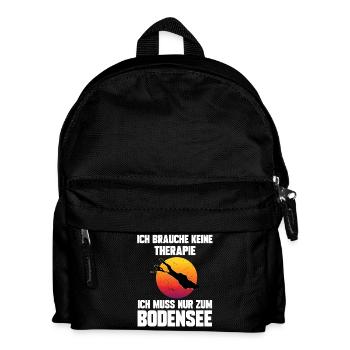 Ich brauche keine Therapie ich muss zum Bodensee - Kinder Rucksack - Schwarz - Vorne
