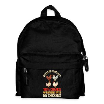 Farmer Rooster Flock Poultry Forecast Chicken - Kids' Backpack - black - Front
