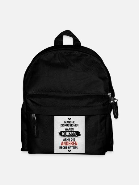 Manche Diskussionen wären kürzer Lustiger Spruch - Kinder Rucksack - Schwarz