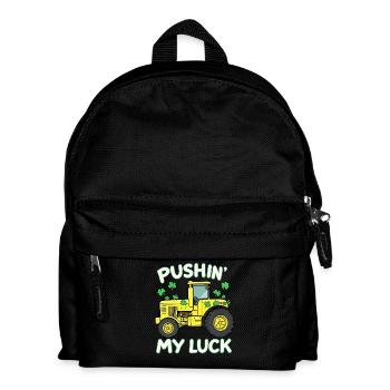 Pushin' My Luck Traktor St Patricks Day - Kinder Rucksack - Schwarz - Vorne
