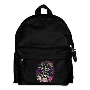 Du bist gut genug .Mystik Floral - Kinder Rucksack - Schwarz - Vorne