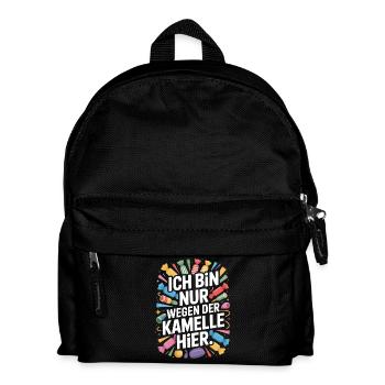 Karneval Nur Wegen Der Kamelle Hier Karnevalszug - Kinder Rucksack - Schwarz - Vorne