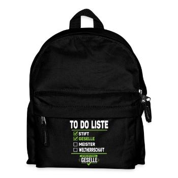 To Do Liste Geselle Ausbildung Bestanden Geschenk - Kinder Rucksack - Schwarz - Vorne