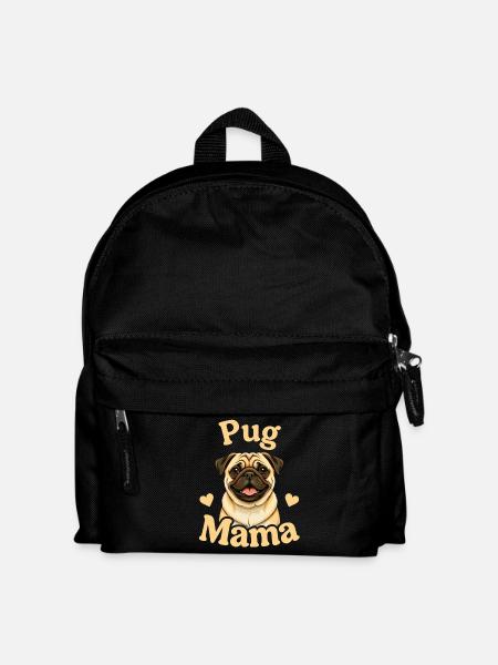 Pug Mama Herzdesign - Kinder Rucksack - Schwarz