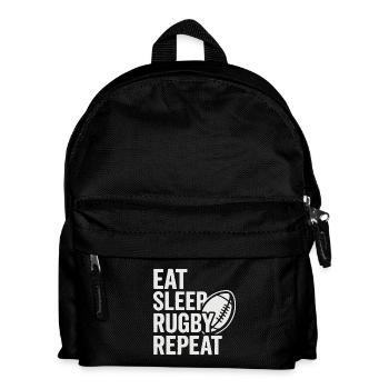 Manger dormir rugby répéter - Sac à dos Enfant - noir - Devant