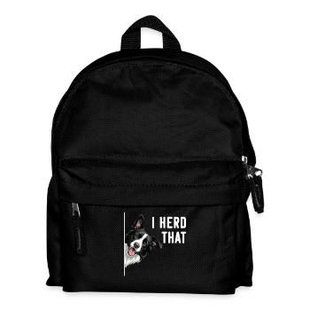 I Herd That Border Collie Sheepdog Pun - Kids' Backpack - black - Front
