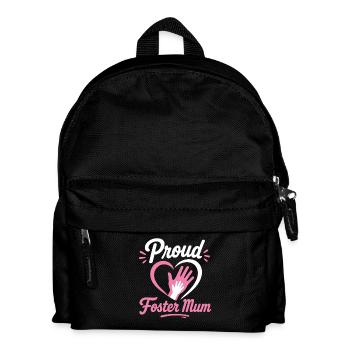 Stolzes Pflegemama-Herzemblem - Kinder Rucksack - Schwarz - Vorne