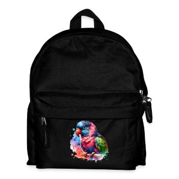 Red-rumped parrot motif - Kids' Backpack - black - Front