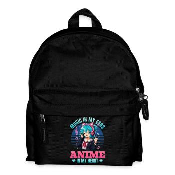 Anime et musique Chibi - Sac à dos Enfant - noir - Devant