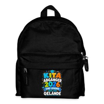  Kita Abgänger 2026 Eine Legende geht vom Gelände - Kinder Rucksack - Schwarz - Vorne