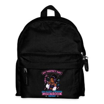 Anime and Music Chibi Black Girl - Kids' Backpack - black - Front