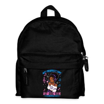 Anime and Music Birthday Chibi Black Girl - Kids' Backpack - black - Front