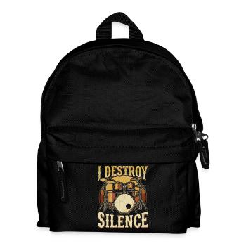 I Destroy Silence Drum Drums - Kids' Backpack - black - Front