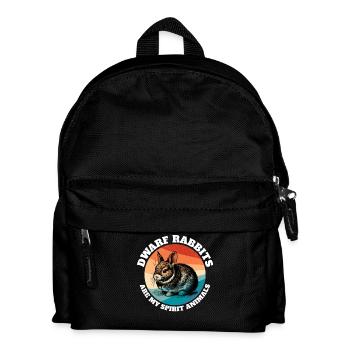 Funny Dwarf Rabbit Sayings - Kids' Backpack - black - Front