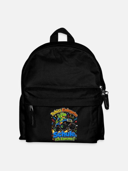 Tschuess Kindergarten Schule Ich Komme Dino Truck  - Kinder Rucksack - Schwarz