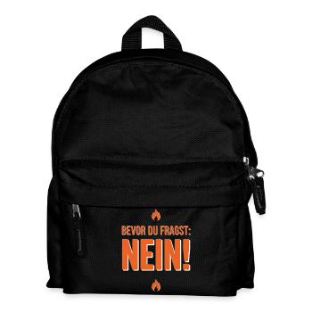 Nö einfach nö Statement faul  - Kinder Rucksack - Schwarz - Vorne