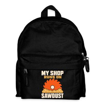 Sawdust Maker Woodworking Carpenter Diy Dad - Kids' Backpack - black - Front