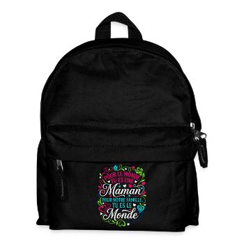 Maman Tu Es Le Monde Fête Des Mères Cadeau - Sac à dos Enfant - noir - Devant