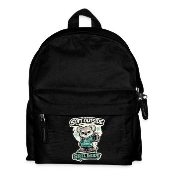 Soft Outside, Steel Inside – Koala Streetart - Kids' Backpack - black - Front