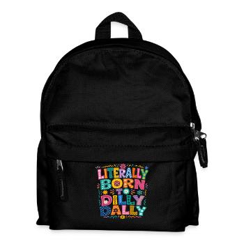 Born To Dilly Dally Humor Laziness Retro - Kids' Backpack - black - Front