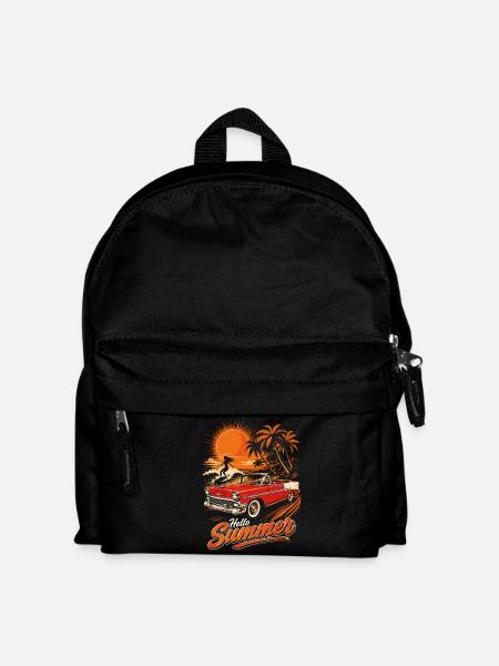 Summer Vintage Convertible and Surf - Kids' Backpack - black