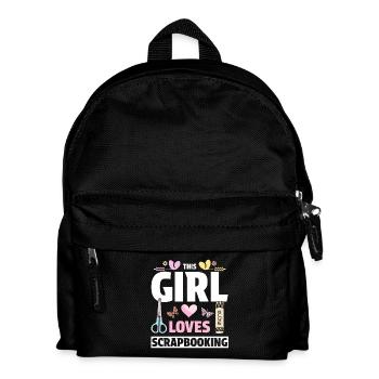 Girl Loves Scrapbooking - Kids' Backpack - black - Front