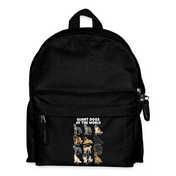 Races de chiens géants, schéma de dessin animé mignon, - Sac à dos Enfant - noir - Devant