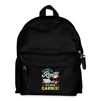 In Rente Gar Nix Liegestuhl - Kinder Rucksack - Schwarz - Vorne