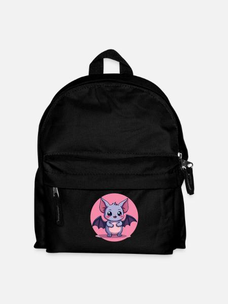 Cute Pastel Goth Bat Character - Kids' Backpack - black