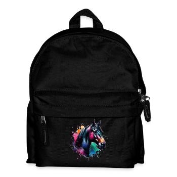 Cheval à motif Trakehner - Sac à dos Enfant - noir - Devant