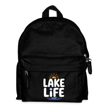 Lake Life Sonnenaufgangsabzeichen - Kinder Rucksack - Schwarz - Vorne