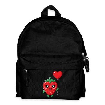 Fraise câline avec ballon en forme de cœur - Sac à dos Enfant - noir - Devant