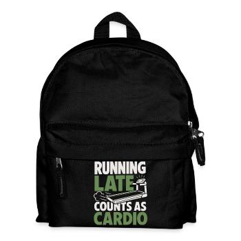 Running Late Counts as Cardio Laufband - Kinder Rucksack - Schwarz - Vorne