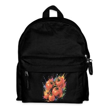Tomato on the Vine, mehrfarbiges Gemüse, Splash Art - Kinder Rucksack - Schwarz - Vorne