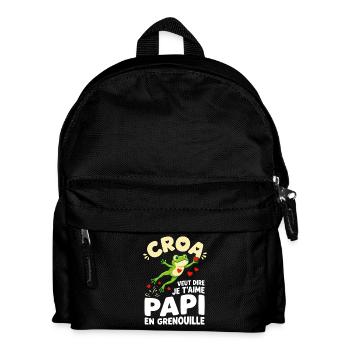 Croa Veut Dire Je T'aime Papi Grenouille - Sac à dos Enfant - noir - Devant