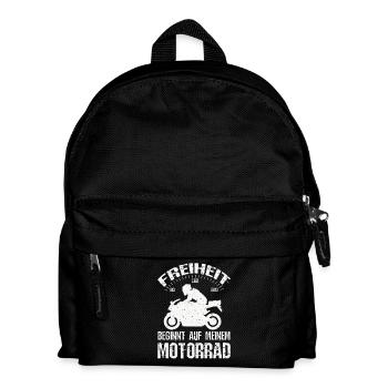 Freiheit Motorrad - Kinder Rucksack - Schwarz - Vorne