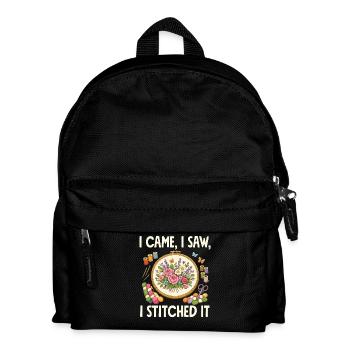 Funny needlepoint craft hobby - Kids' Backpack - black - Front